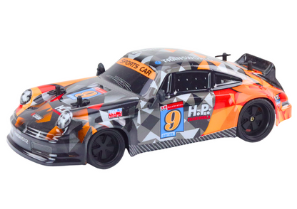 RC auto na dálkové ovládání 1:18 s gumovými koly – oranžové