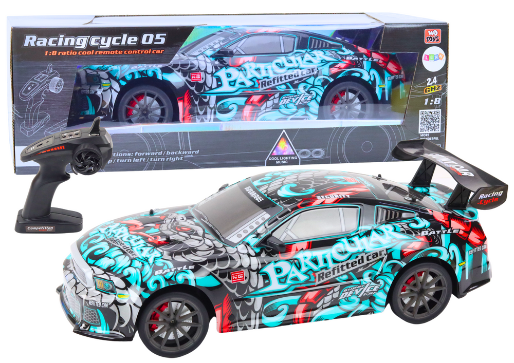 RC sportovní auto 1:8 se světly a zvuky – Graffiti design