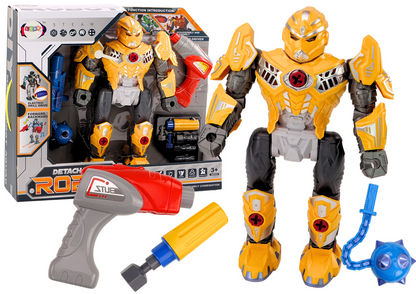 Šroubovací robot se zbraní, vrtačkou a zvuky – žlutý