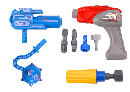 Šroubovací robot se zbraní, vrtačkou a zvuky – žlutý