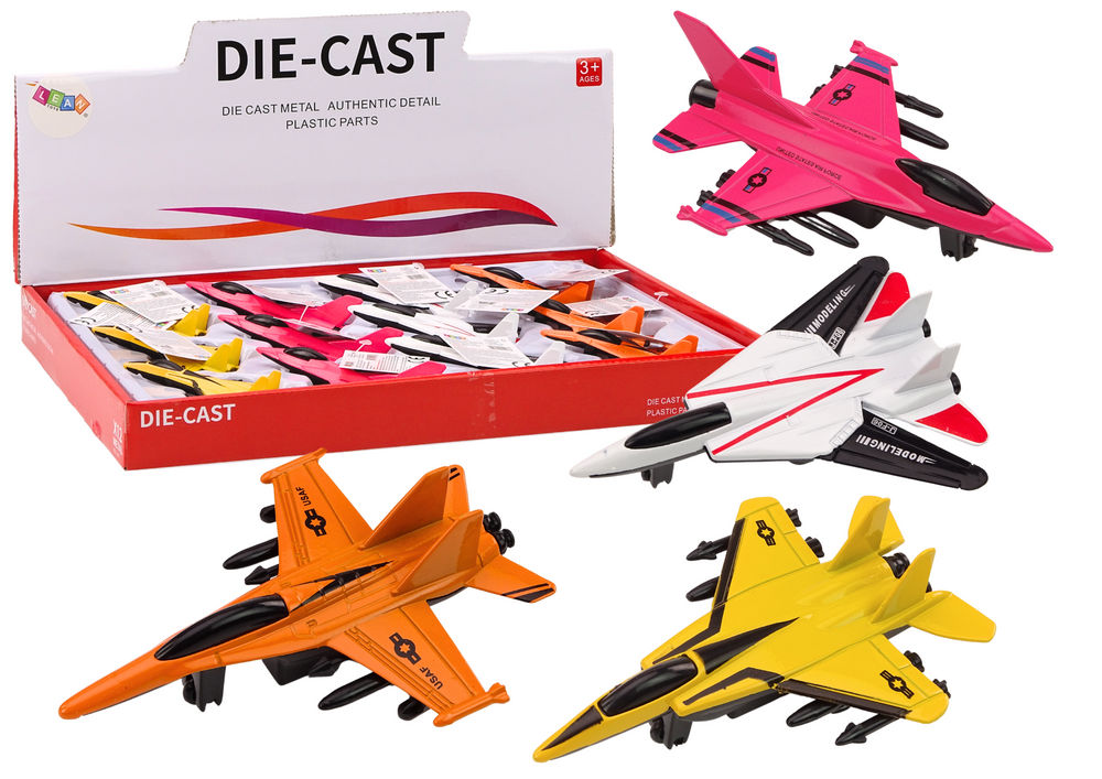 Kovový stíhací letoun s frikcí – 4 barvy