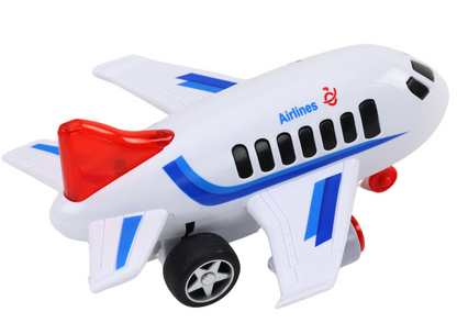 Dopravní letadlo se světly a zvuky – bílé s modrými prvky