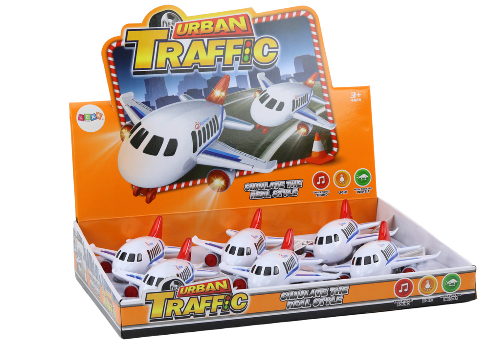 Dopravní letadlo se světly a zvuky – bílé s modrými prvky