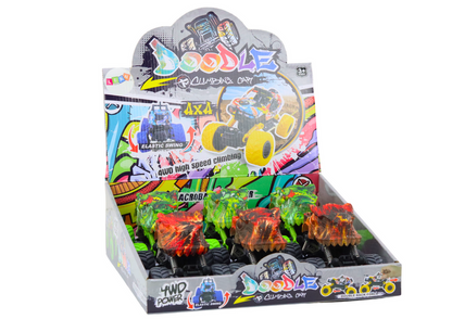 Dinosauří auto s frikcí, terénní vozidlo – červené nebo zelené