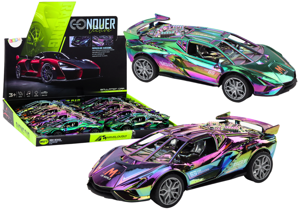 Sportovní auto se světly a zvuky – chameleon efekt