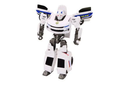 Transformující se policejní auto 2v1 s robotem – bílé