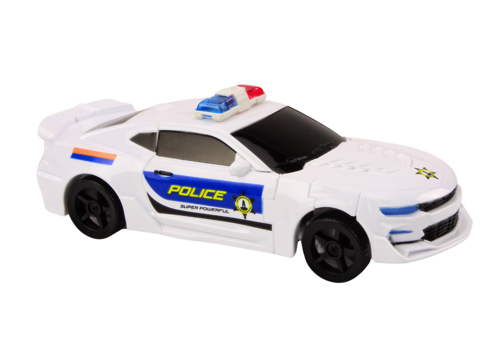 Transformující se policejní auto 2v1 s robotem – bílé