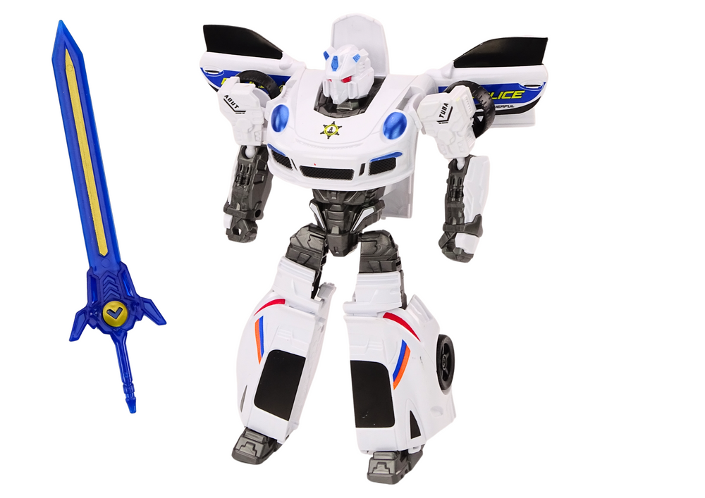 Auto-Robot 2v1 Transformace Policejní vůz – bílý