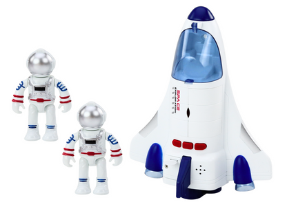 Vesmírná loď s kosmonautem, světly a zvuky – bílá
