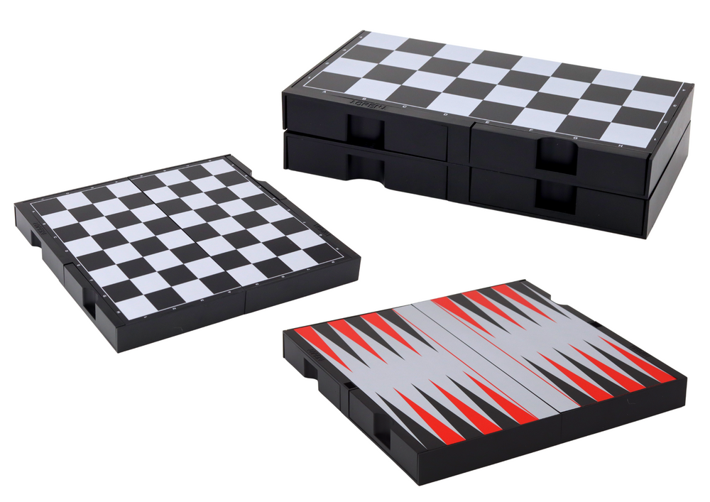 Magnetická hra 3v1 – šachy, dáma a backgammon