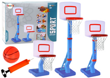 Basketbalový koš nastavitelný s míčem a pumpou 138 cm – modrý