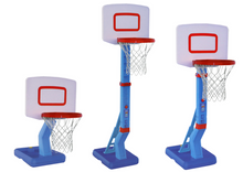 Basketbalový koš nastavitelný s míčem a pumpou 138 cm – modrý