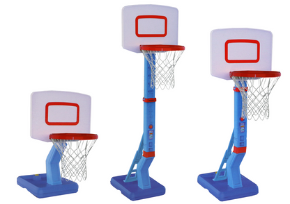 Basketbalový koš nastavitelný s míčem a pumpou 138 cm – modrý