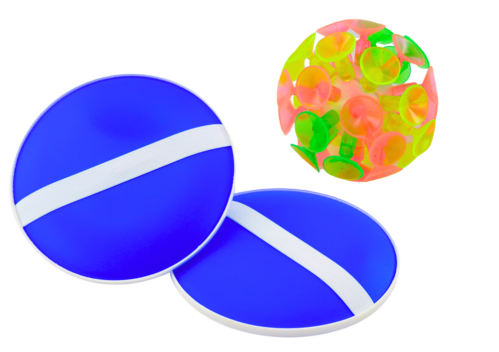 Arkádová hra s pálkami a míčkem s přísavkami – modrá