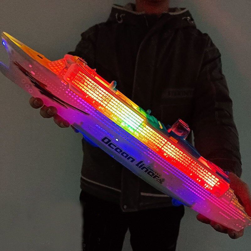 Zábavná výletní loď s jízdou, světly a zvuky – pro děti