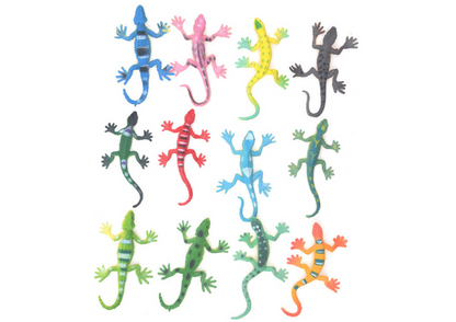 Set of 12 Colorful Lizard Reptile Figurines
