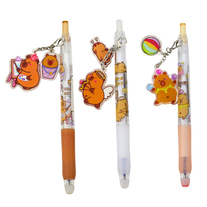 Gelové pero s přívěskem kapybary – modrý inkoust, 14,5 cm