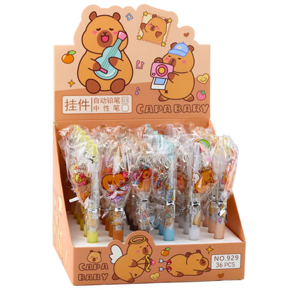 Gelové pero s přívěskem kapybary – modrý inkoust, 14,5 cm