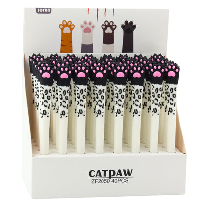 Gelové pero s kočičí tlapkou – modré, černobílé – 16,5 cm