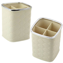 Organizér na štětce se 4 přihrádkami – bílý, 12 × 9,5 cm