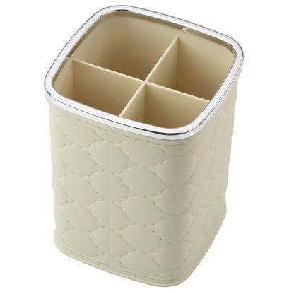 Organizér na štětce se 4 přihrádkami – bílý, 12 × 9,5 cm