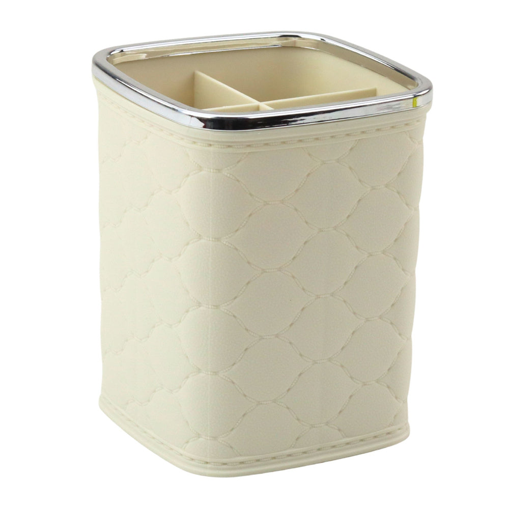 Organizér na štětce se 4 přihrádkami – bílý, 12 × 9,5 cm