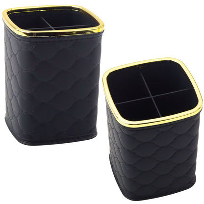 Organizér na štětce se 4 přihrádkami – černý, 12 × 9,5 cm