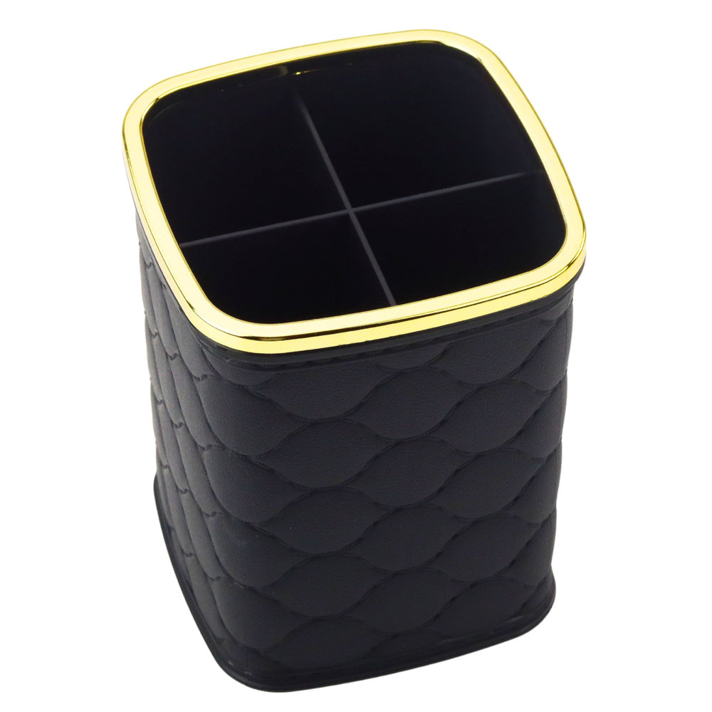 Organizér na štětce se 4 přihrádkami – černý, 12 × 9,5 cm