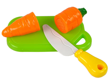 Košík s ovocem a zeleninou na krájení s váhou a příslušenstvím