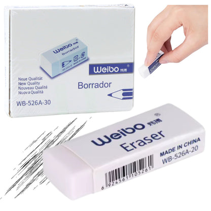 Bílá školní guma Weibo WB-526A 4 cm – kvalitní mazání