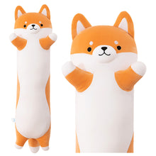 Plyšový polštář pes Shiba Inu 60 cm – válcový, červeno-bílý