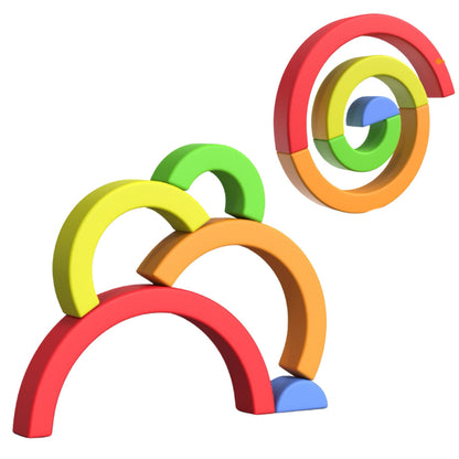 Duhové gumové kostky pro batolata – 5 dílů