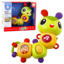 Interaktivní senzorická housenka s chrastítkem a kousátkem – od 18 měsíců