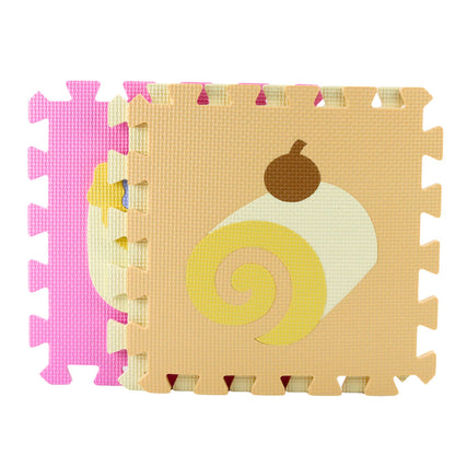 Pěnová puzzle podložka s ovocem a sladkostmi, 16 dílů – EVA