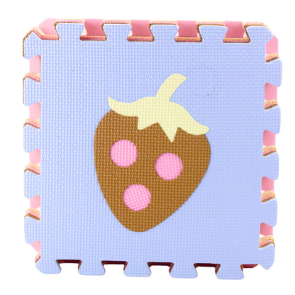 Pěnová puzzle podložka s ovocem a sladkostmi, 16 dílů – EVA