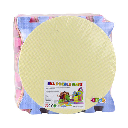 Pěnové puzzle s motivy zvířat – 16 dílů, pastelové barvy