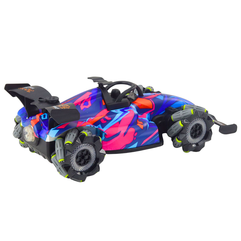RC auto na dálkové ovládání 1:10 s efektem páry a LED světly – modré