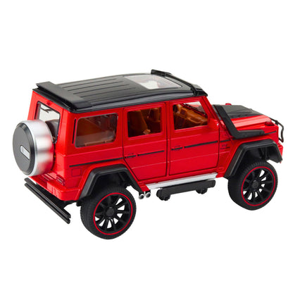 Terénní auto na zpětný chod se zvukem a světlem – červené