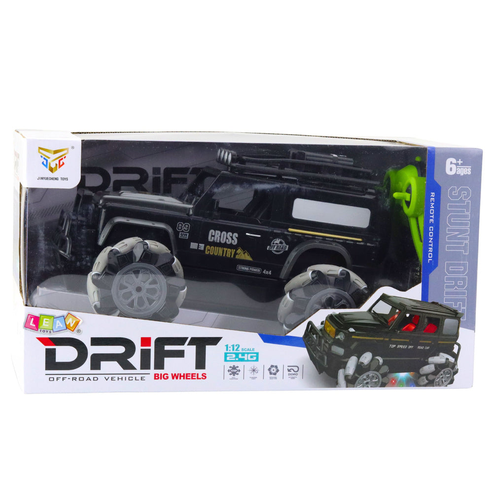 RC terénní auto s driftem a 360° rotací 1:12 – černé