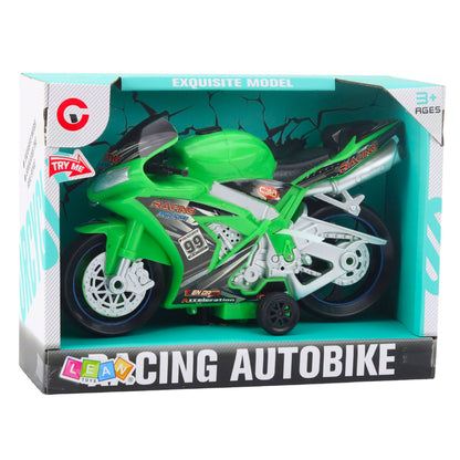 Závodní motorka se světly a zvuky – zelená