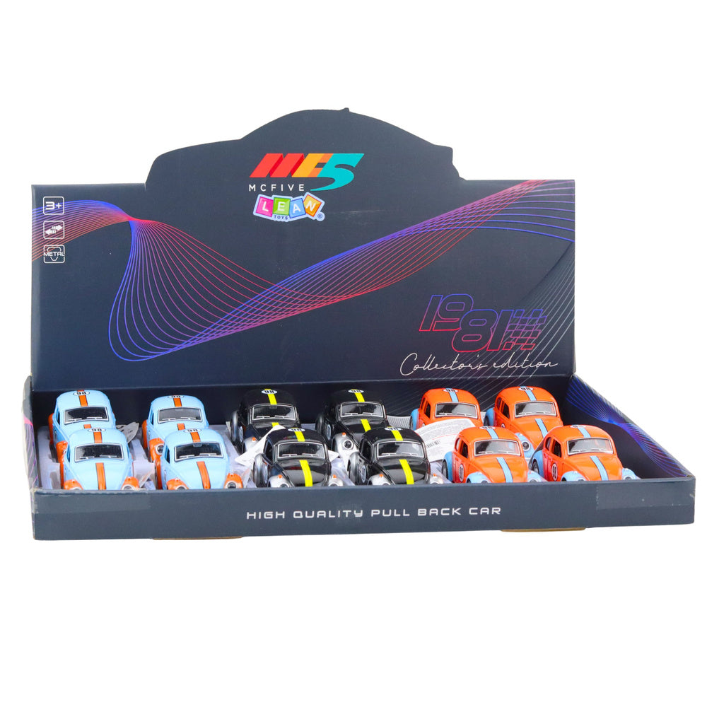 Kovové autíčko Brouk s natahováním a otevíracími dveřmi