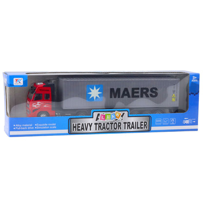 Nákladní auto s kontejnerem a zpětným natahováním – šedočervené