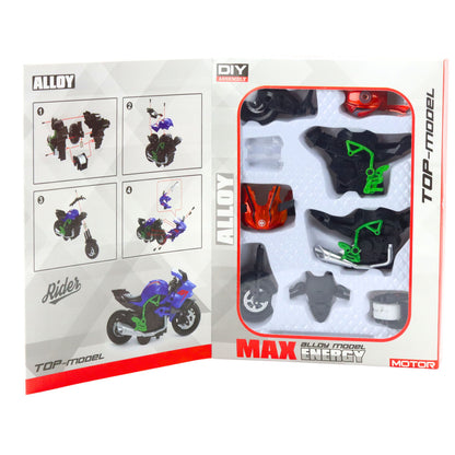 Motorka k sestavení DIY 1:14 – zeleno-oranžová