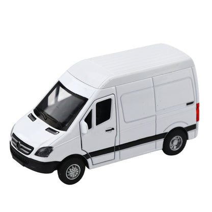 Kovové dodávkové auto s pull-back motorem a světly – bílé 1:32