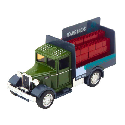 Klasické kovové nákladní auto s pull-back pohonem, světly a zvuky