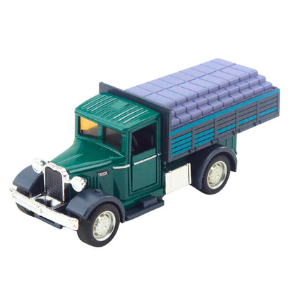 Klasické kovové nákladní auto s pull-back pohonem, světly a zvuky