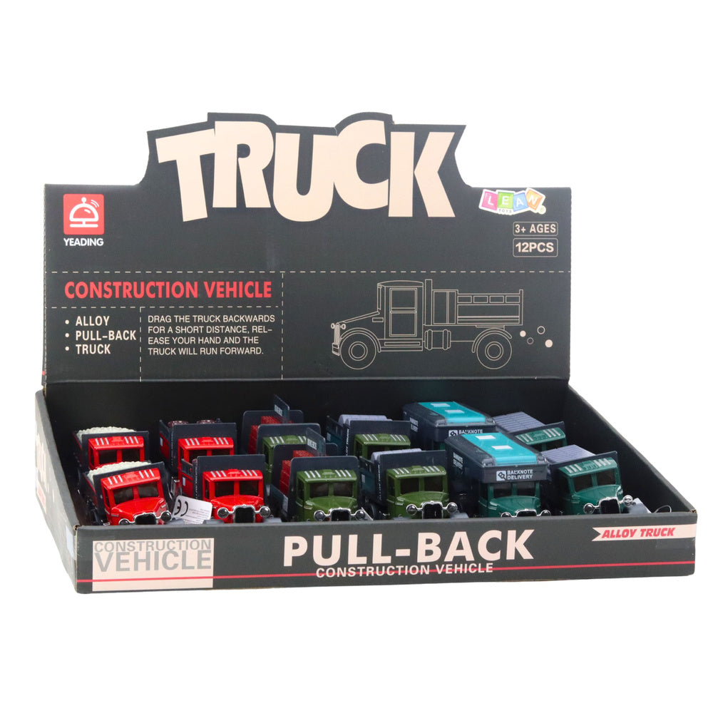 Klasické kovové nákladní auto s pull-back pohonem, světly a zvuky