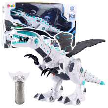 RC robot dinosaurus na dálkové ovládání se světly a zvuky – bílý