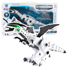Dinosaurus robot na baterie se světly a zvuky – bílý