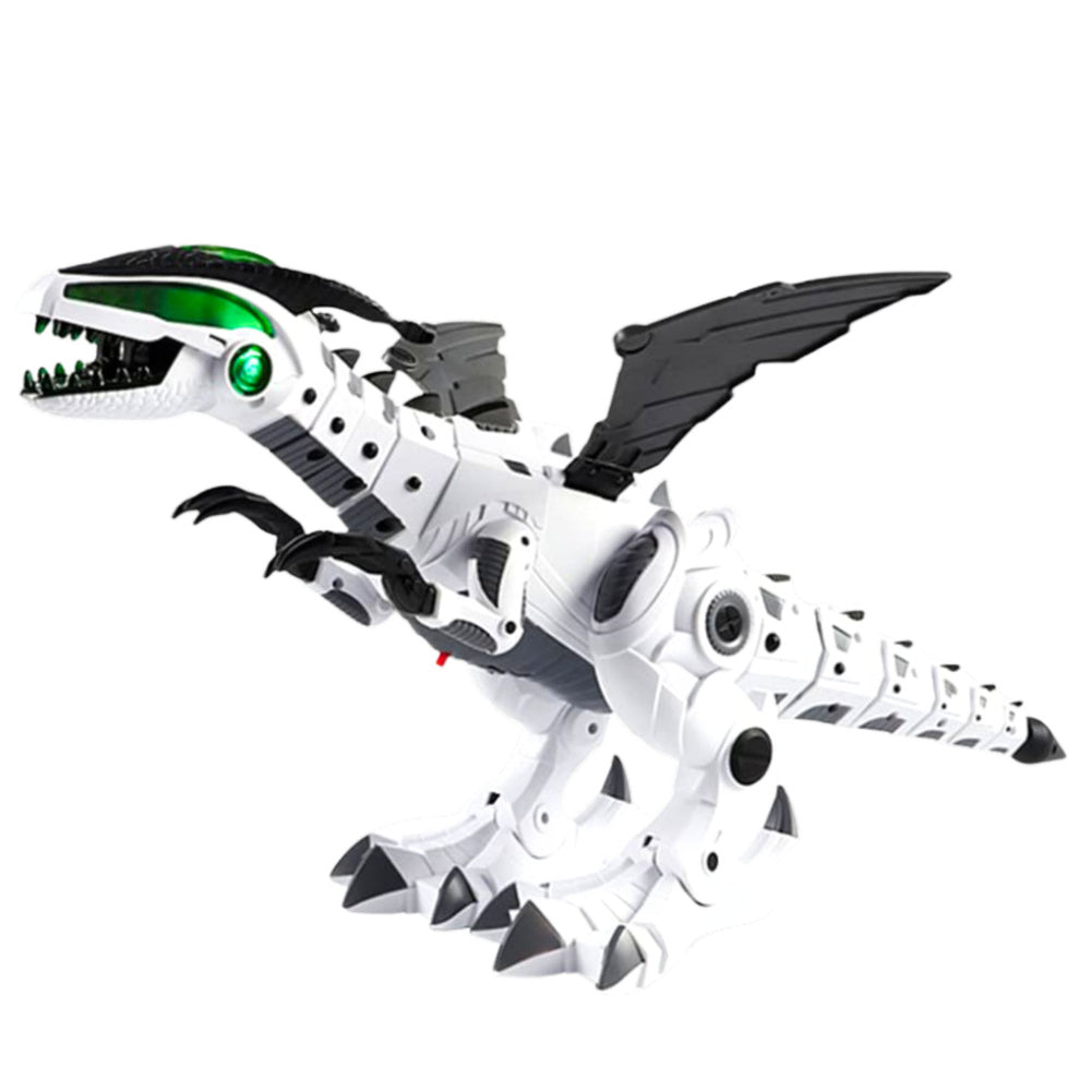 Dinosaurus robot na baterie se světly a zvuky – bílý